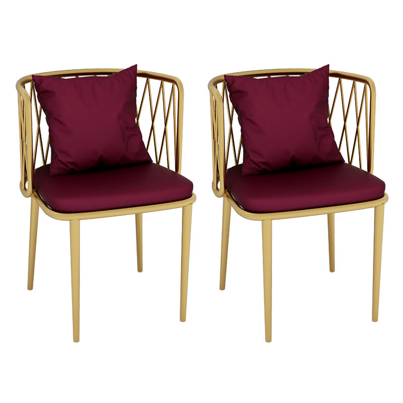 Glam Metal Dining Room Chairs Cross Back Side Chair for Restaurant Use