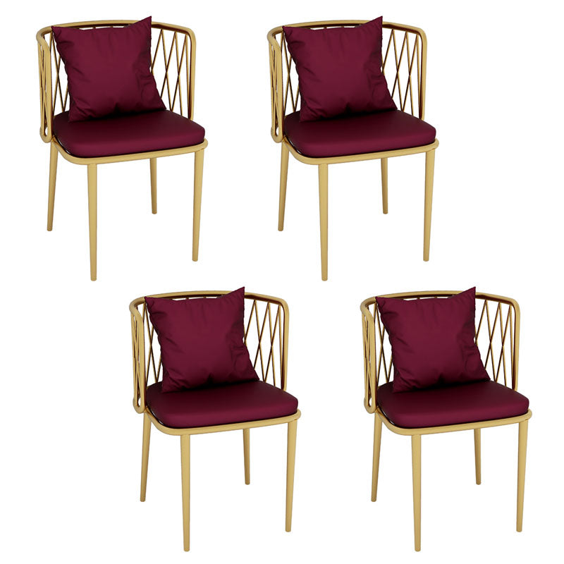 Glam Metal Dining Room Chairs Cross Back Side Chair for Restaurant Use