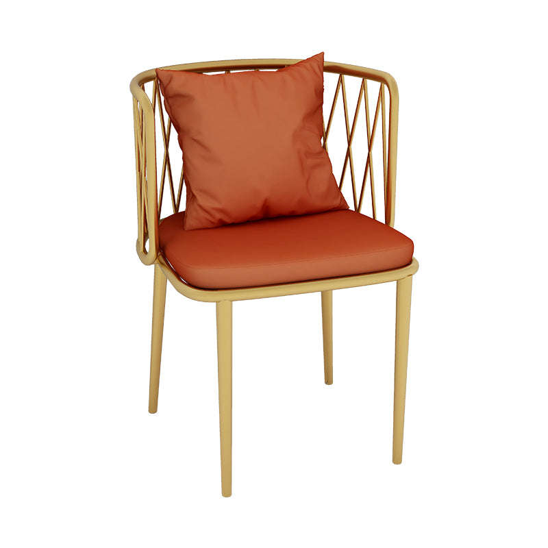 Glam Metal Dining Room Chairs Cross Back Side Chair for Restaurant Use