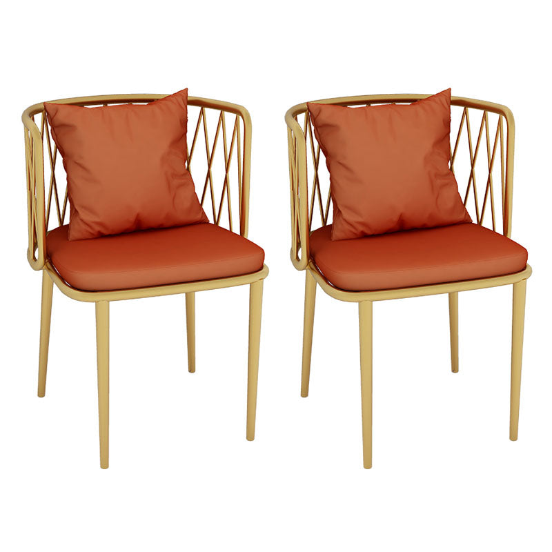 Glam Metal Dining Room Chairs Cross Back Side Chair for Restaurant Use