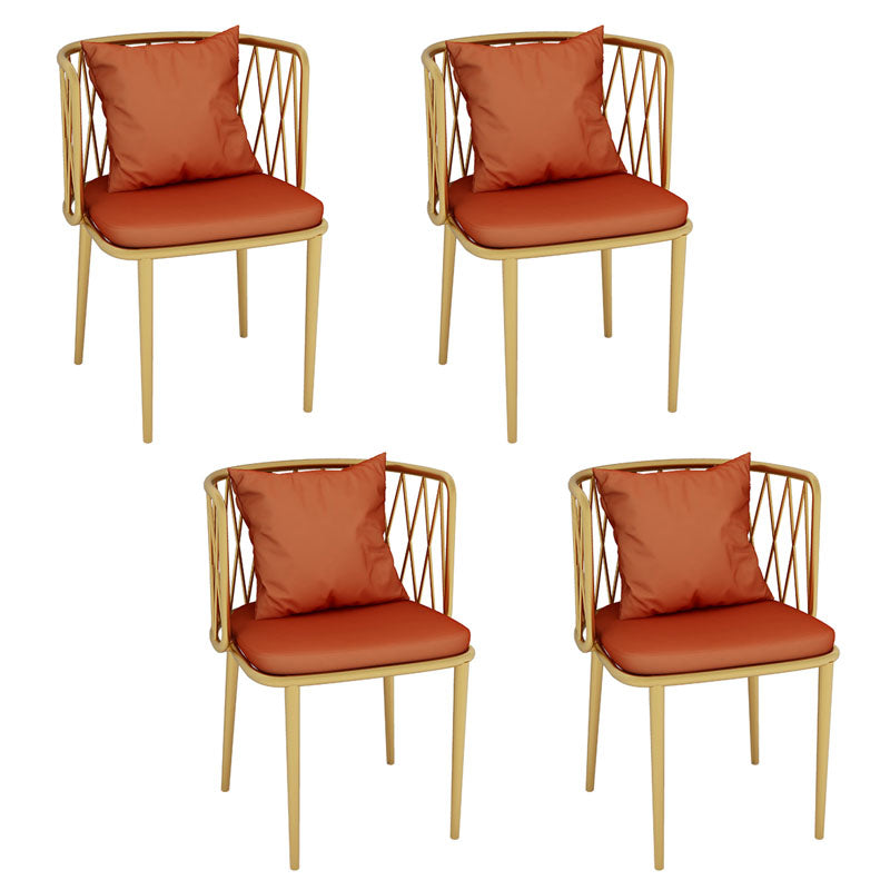 Glam Metal Dining Room Chairs Cross Back Side Chair for Restaurant Use