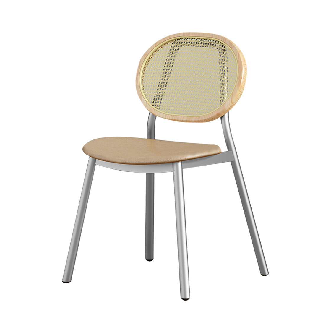 Silla lateral de comedor escandinava con respaldo abierto para silla lateral de comedor de cuero para el hogar