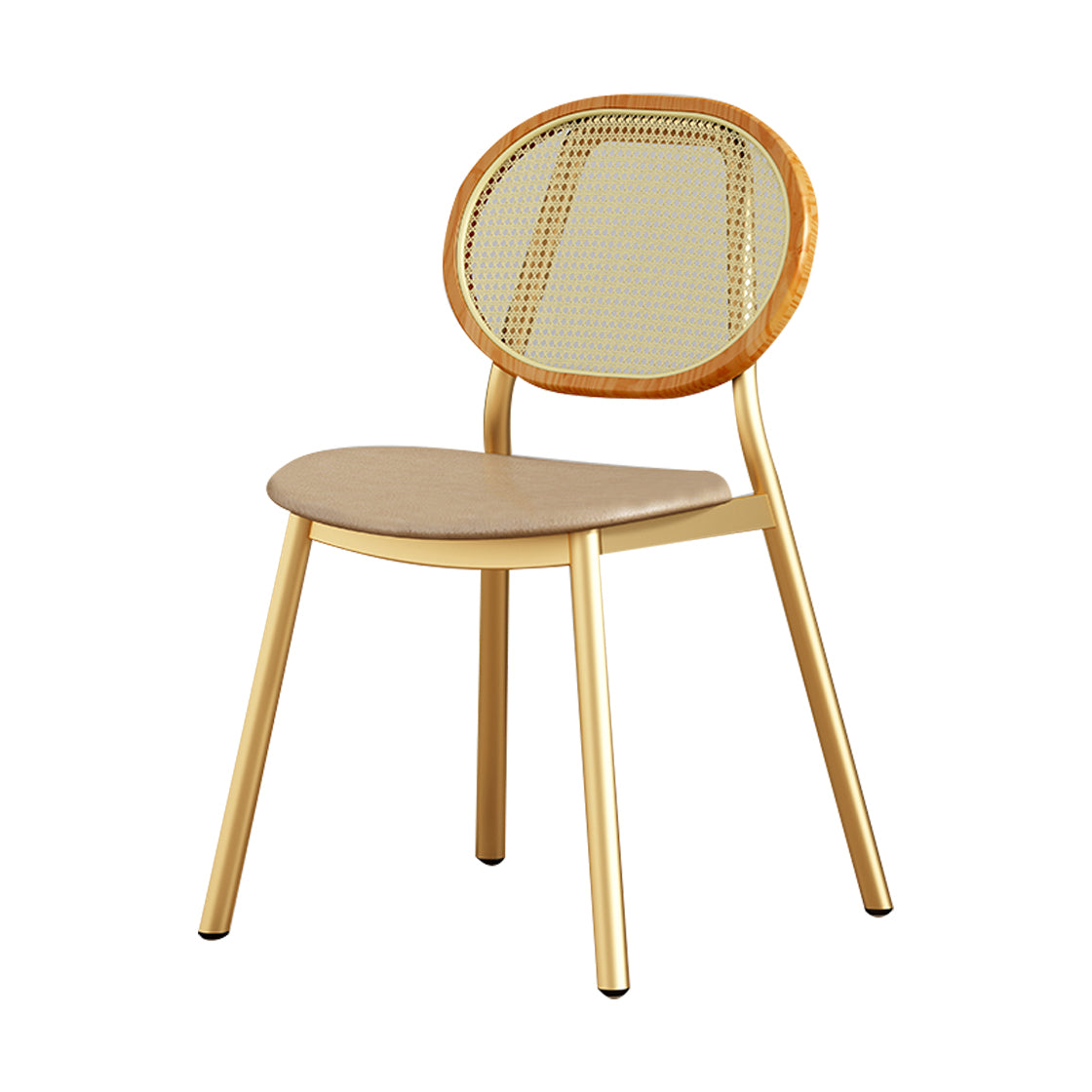 Silla lateral de comedor escandinava con respaldo abierto para silla lateral de comedor de cuero para el hogar