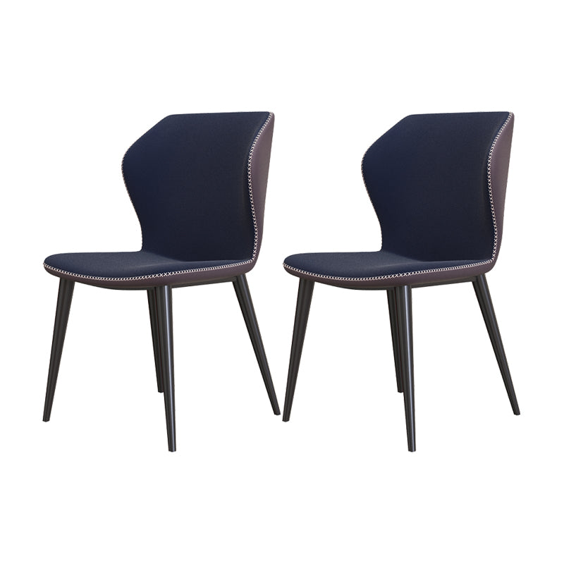 Industrial Style Wingback Armless Dining Chair Faux Leather Dining Chairs