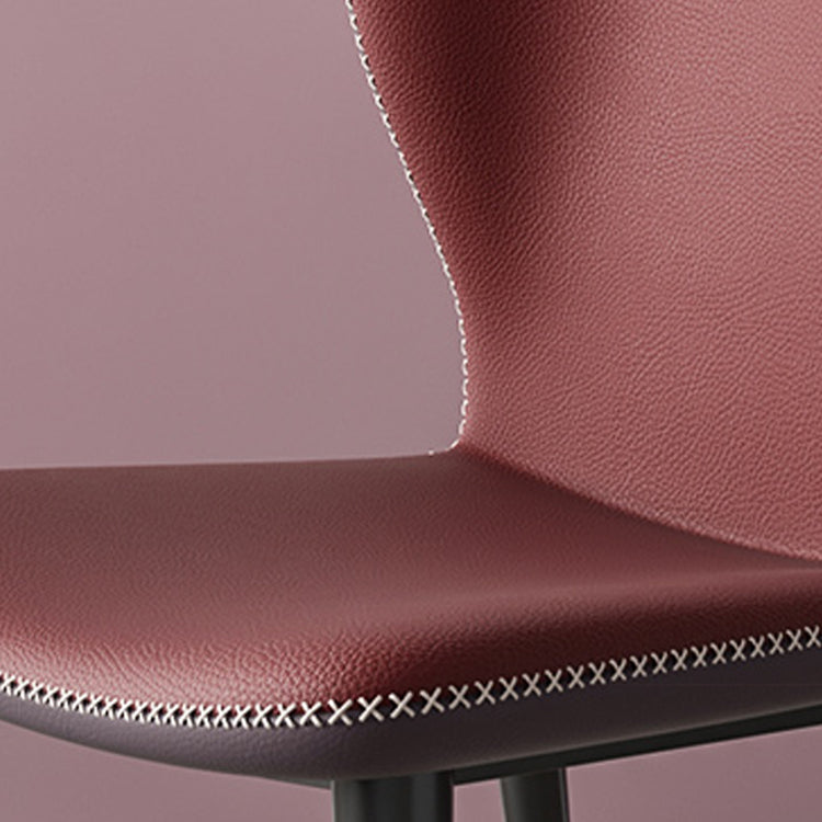 Industrial Style Wingback Armless Dining Chair Faux Leather Dining Chairs