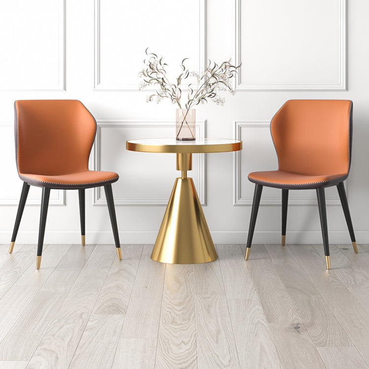 Industrial Style Wingback Armless Dining Chair Faux Leather Dining Chairs
