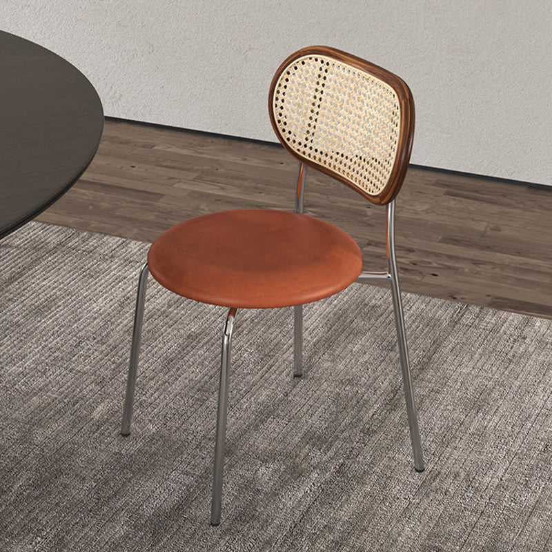 Chaises de salle à manger en simili cuir à dossier ouvert de style industriel