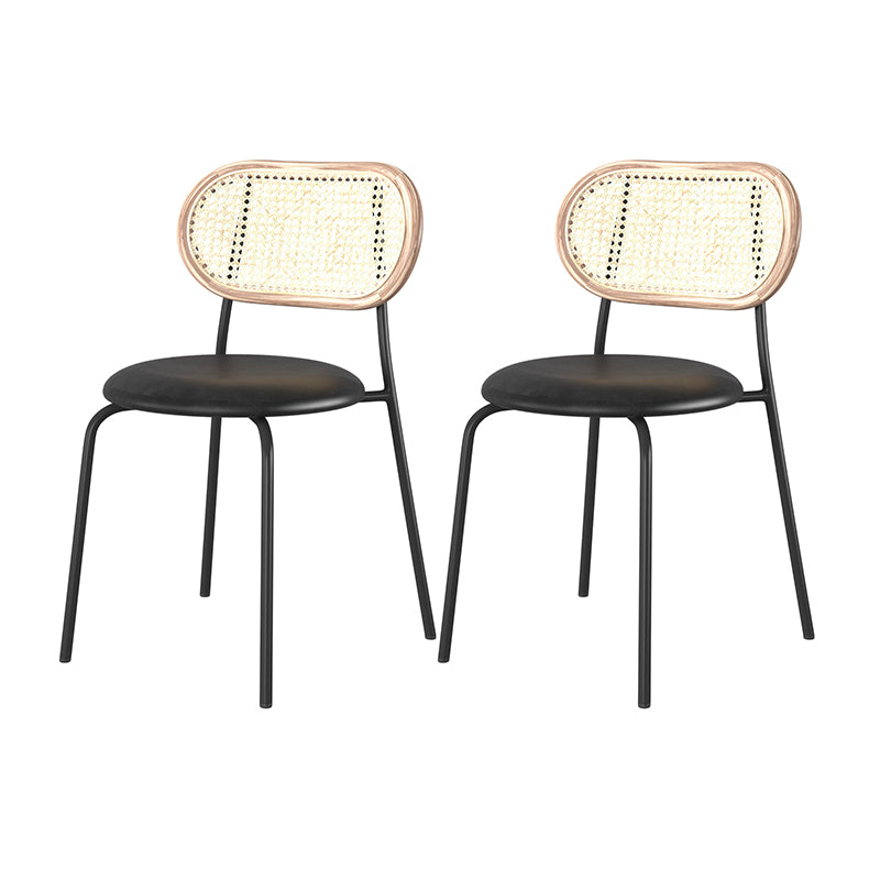 Chaises de salle à manger en simili cuir à dossier ouvert de style industriel