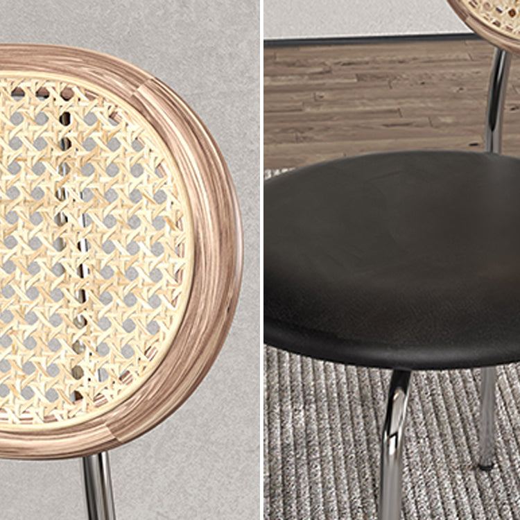 Chaises de salle à manger en simili cuir à dossier ouvert de style industriel