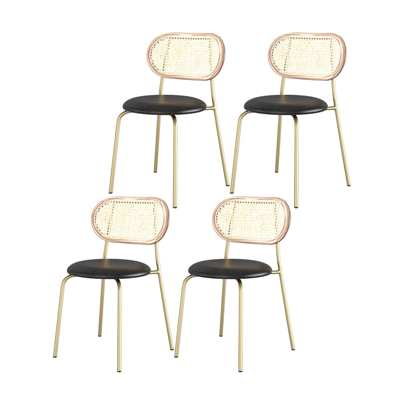 Chaises de salle à manger en simili cuir à dossier ouvert de style industriel