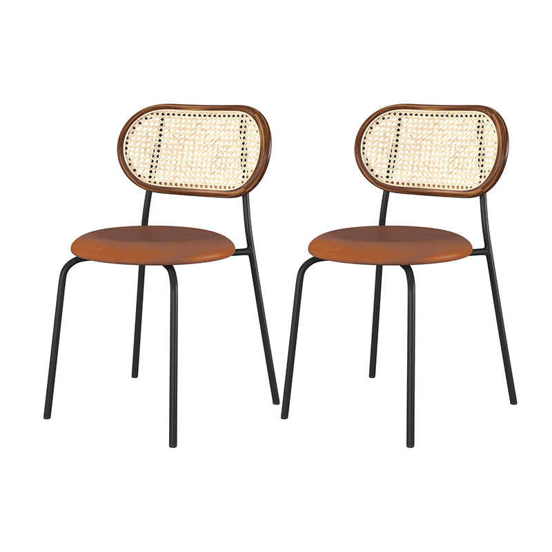 Chaises de salle à manger en simili cuir à dossier ouvert de style industriel