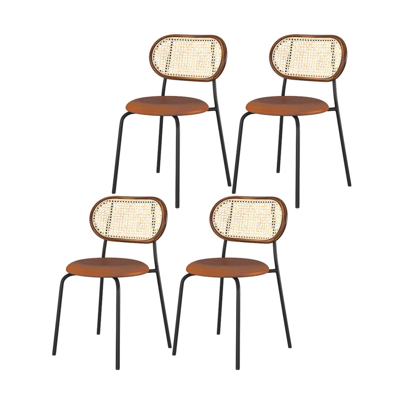 Chaises de salle à manger en simili cuir à dossier ouvert de style industriel