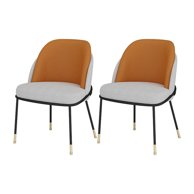 Silla sin brazos tapizada silla de comedor de metal de estilo nórdico para uso en restaurantes