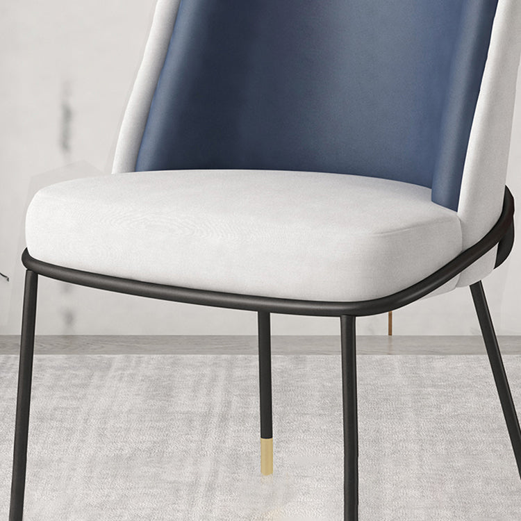 Silla sin brazos tapizada silla de comedor de metal de estilo nórdico para uso en restaurantes