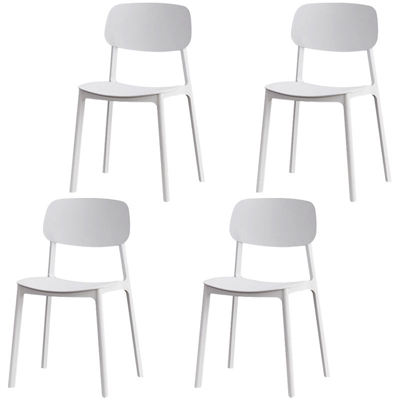 Silla lateral trasera abierta apilable moderna, acabado mate de plástico, silla de comedor