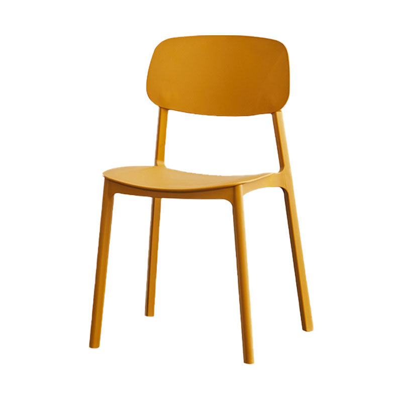 Silla lateral trasera abierta apilable moderna, acabado mate de plástico, silla de comedor