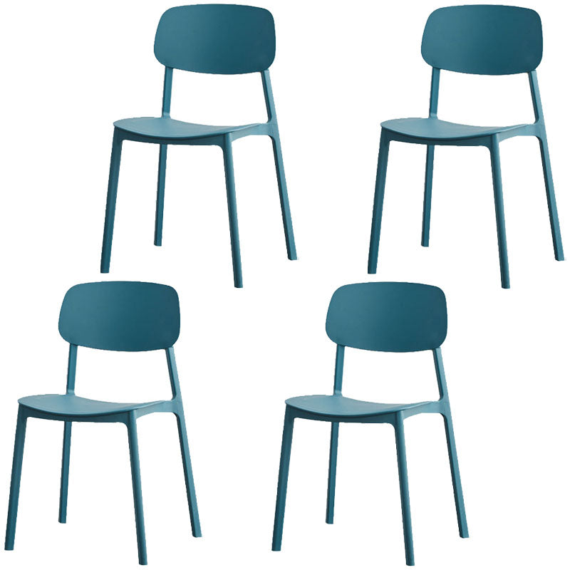 Silla lateral trasera abierta apilable moderna, acabado mate de plástico, silla de comedor