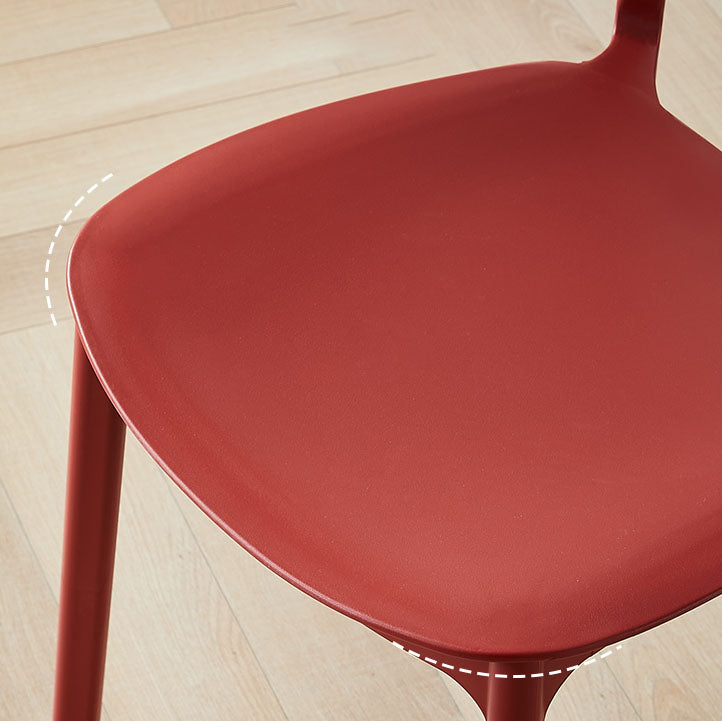 Silla lateral trasera abierta apilable moderna, acabado mate de plástico, silla de comedor