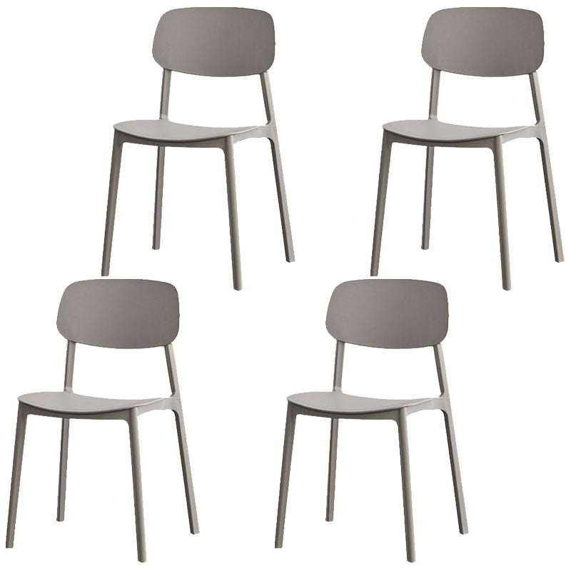 Silla lateral trasera abierta apilable moderna, acabado mate de plástico, silla de comedor