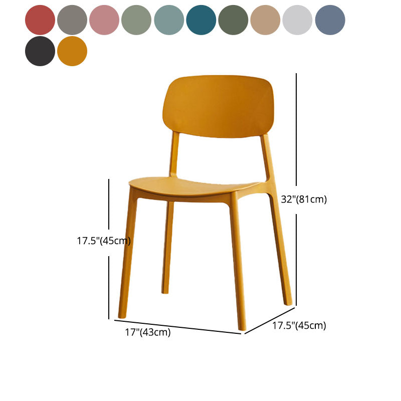 Silla lateral trasera abierta apilable moderna, acabado mate de plástico, silla de comedor