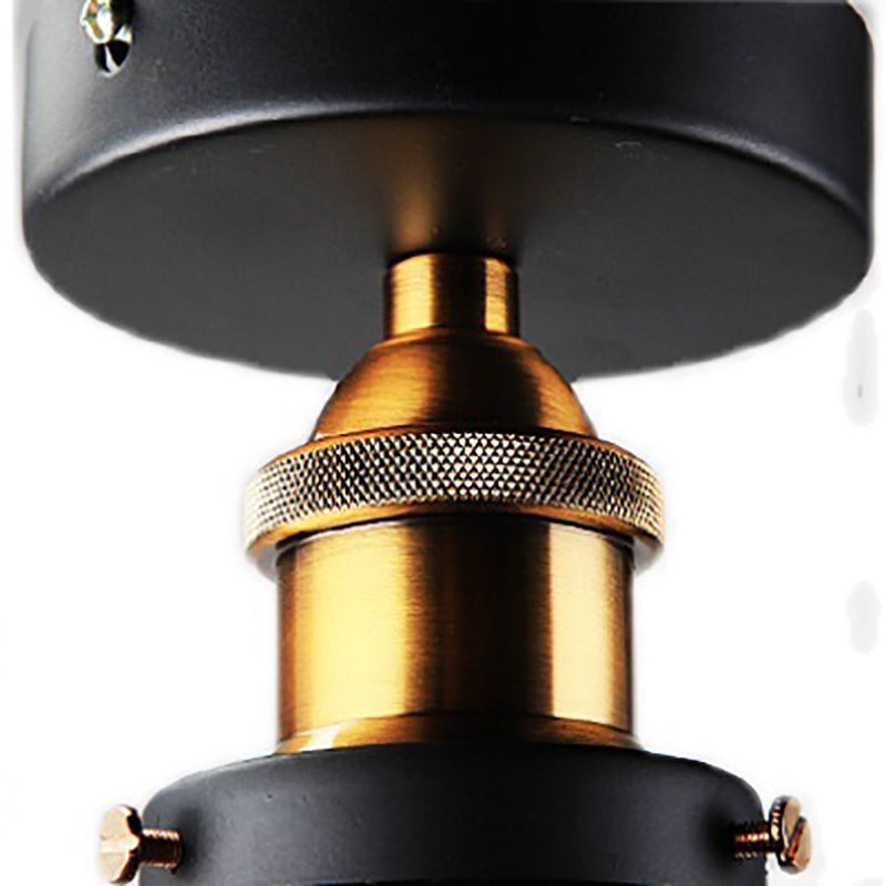 Lumière semi-luxuelle évasée noire Salle de salle à manger en métal industrie