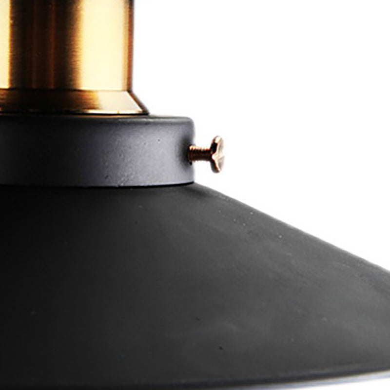 Lumière semi-luxuelle évasée noire Salle de salle à manger en métal industrie