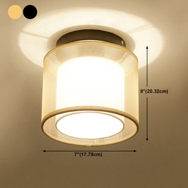 Luz de montaje de techo geométrico de tela Luz de luz de montaje tradicional Luz montada en el techo del pasillo