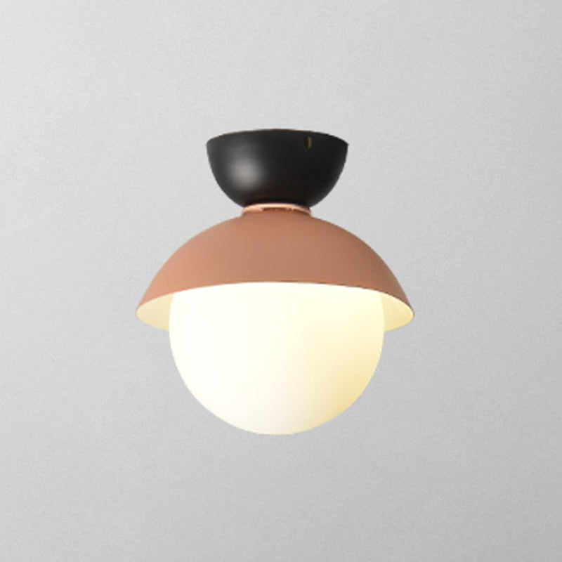 Modernist Flush Mounted Ceiling Lights Opal Glossy Shade Flush Mount Lighting