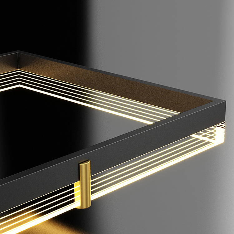 Luz de lámpara geométrica contemporánea de metal 3 iluminación de flushmount en negro