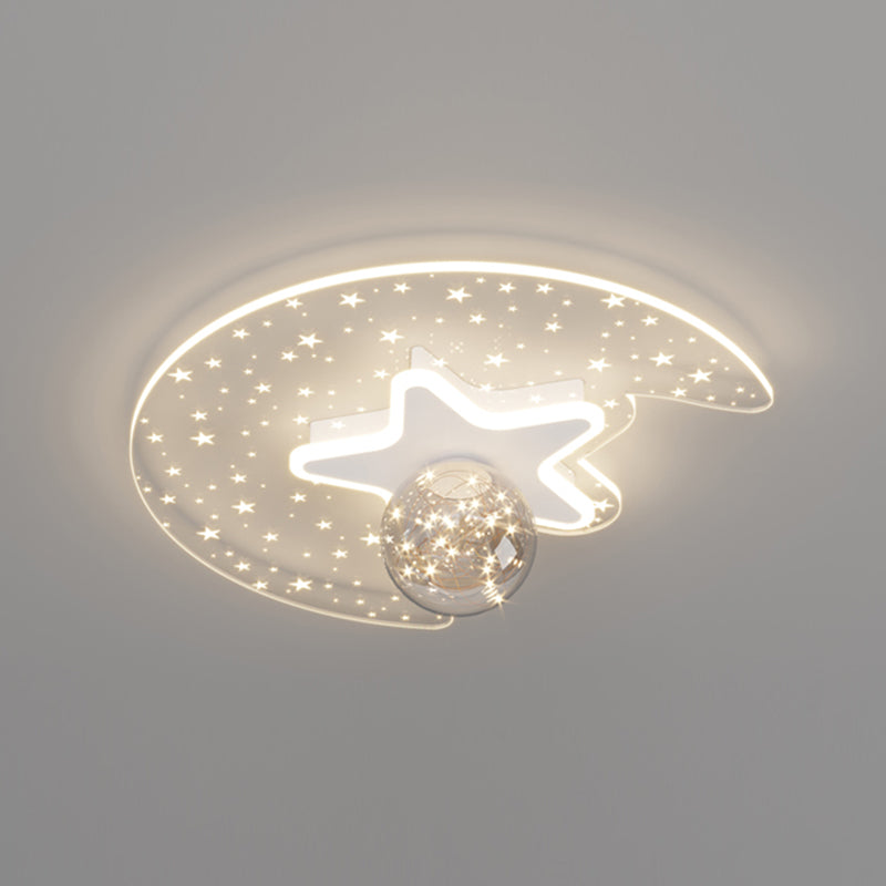 Star Shade LED Flush Mount Light Gypsophila Modern Ceiling Lamp for Bedroom