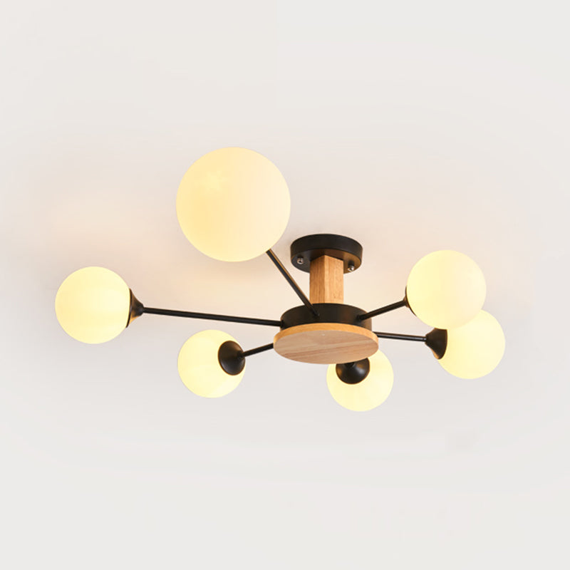 Globe contemporain Flush Lightture Wood Flush Mount Plafond Pilation