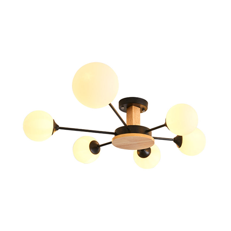 Globe contemporain Flush Lightture Wood Flush Mount Plafond Pilation