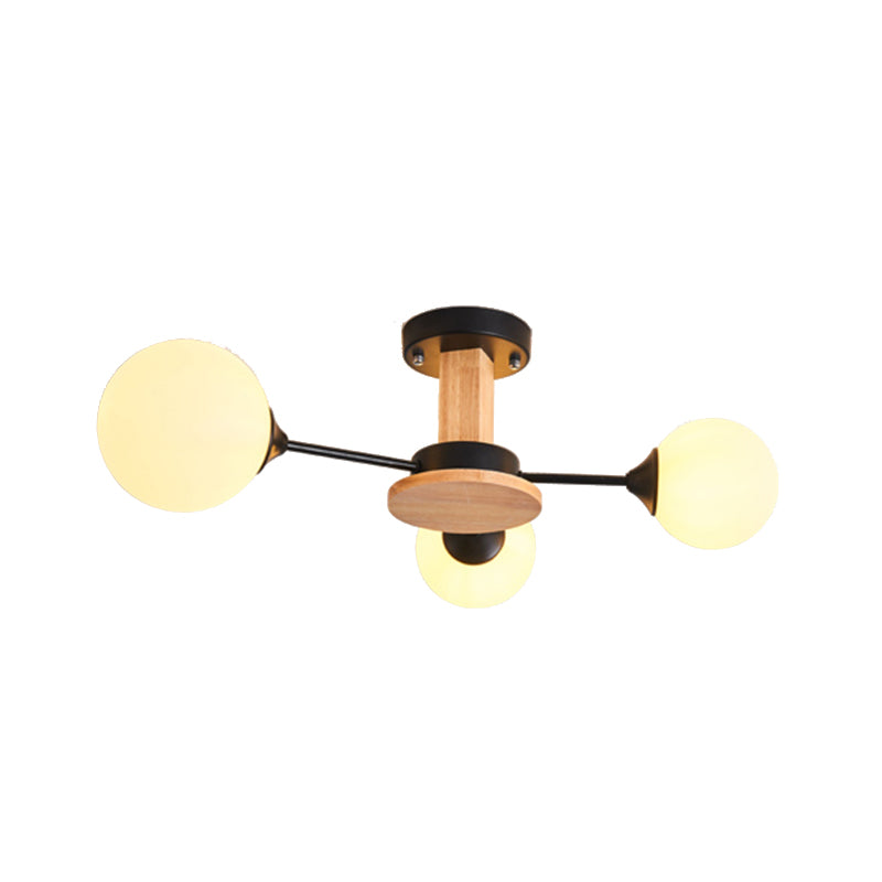 Globe contemporain Flush Lightture Wood Flush Mount Plafond Pilation