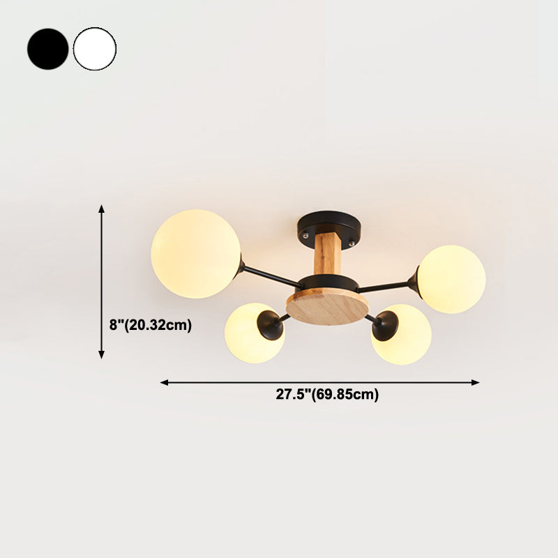 Globe contemporain Flush Lightture Wood Flush Mount Plafond Pilation