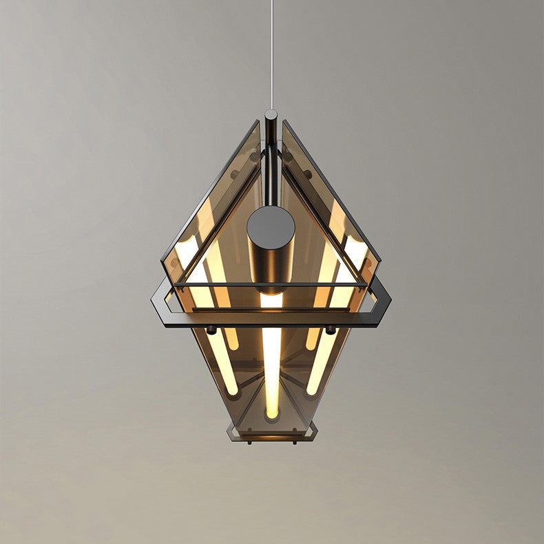 Geometría de estilo moderno Coste de vidrio transparente 1 luz colgante colgante de luz