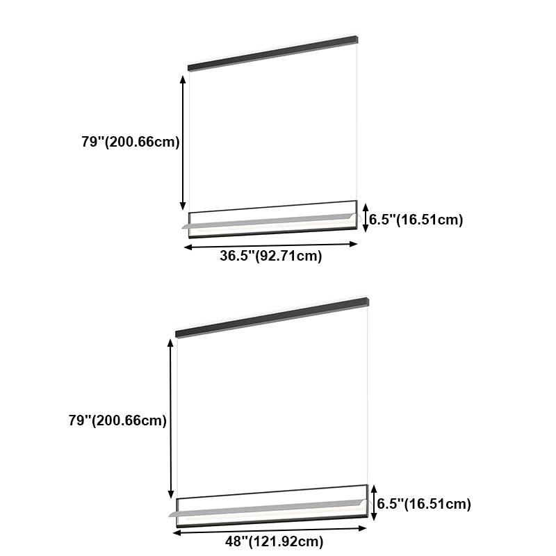 Estilo moderno lineal lámpara de lámpara de metal 1- iluminación colgante de luz
