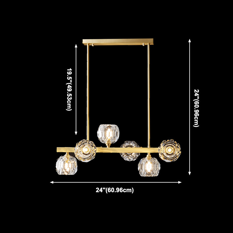 Luces colgantes de domo de estilo moderno luces colgantes de vidrio transparente