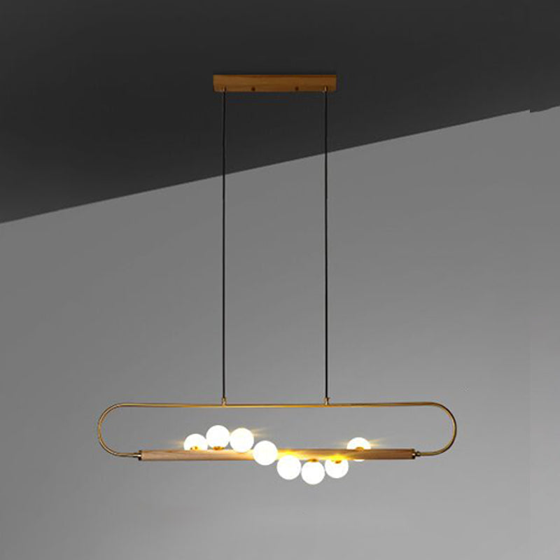 Luces de isla esféricas de estilo creativo moderno luces colgantes de madera