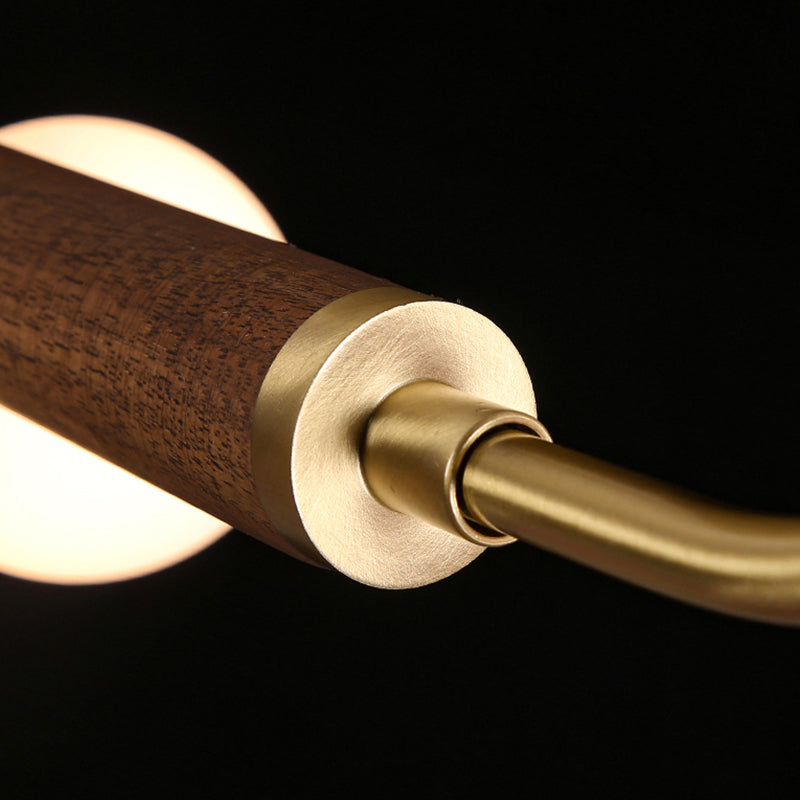 Luces de isla esféricas de estilo creativo moderno luces colgantes de madera
