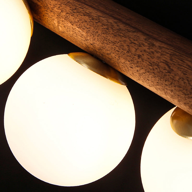 Luces de isla esféricas de estilo creativo moderno luces colgantes de madera