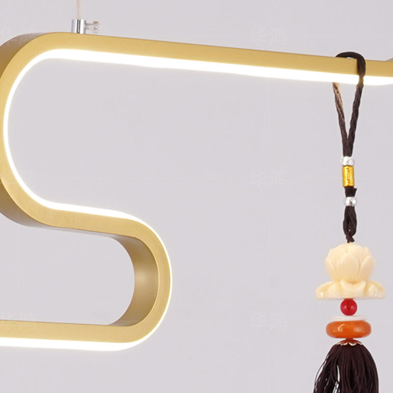 Luces colgantes colgantes lineales de estilo moderno de metal de metal de 2 luces accesorios de iluminación colgantes