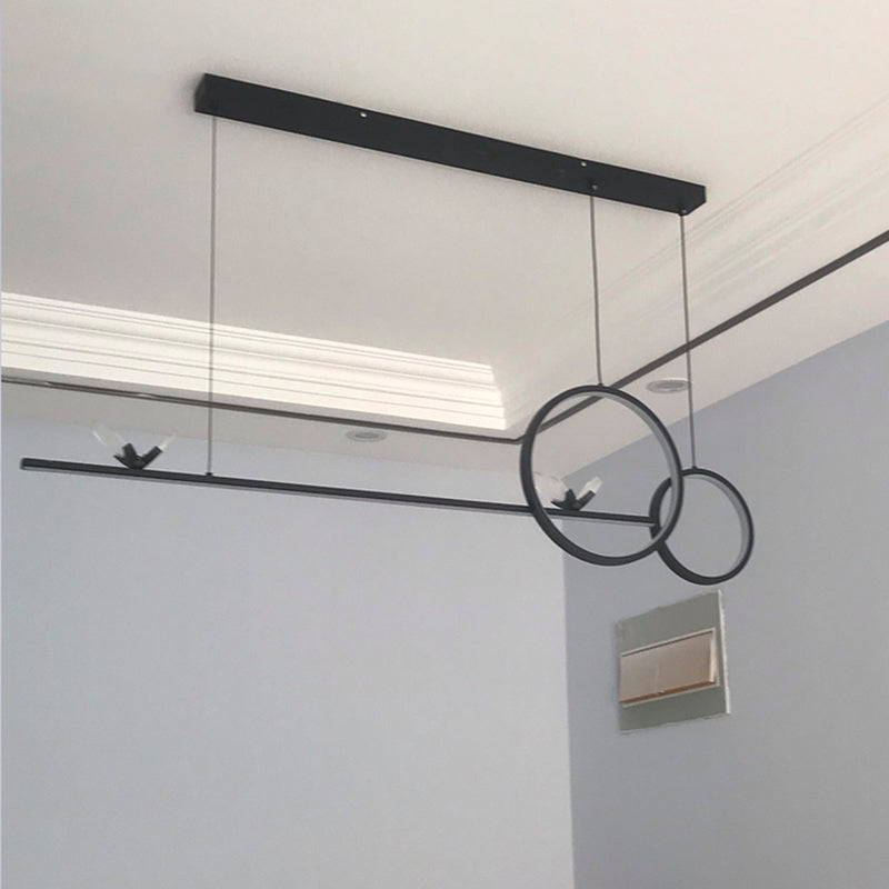 Ideas de iluminación de metal de la isla de 7 luces de estilo lineal de estilo moderno de estilo lineal