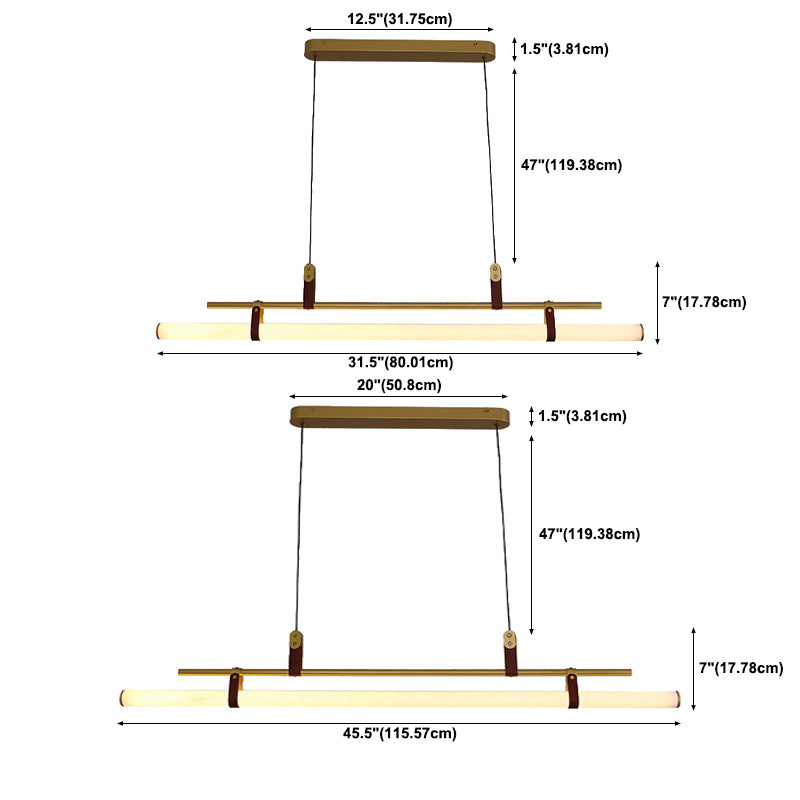 Iluminación colgante moderna luz colgante de isla lineal para comedor