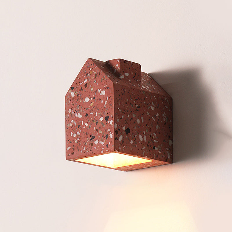 Nordic Cement Wall Light House Shape Colorful Wall Sconce for Living Room