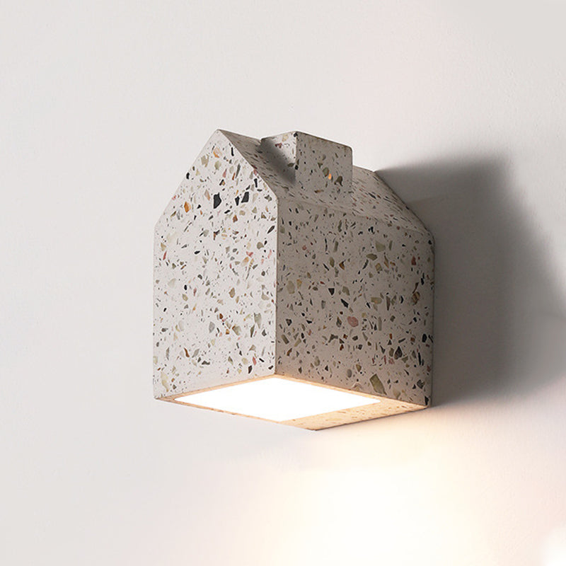 Nordic Cement Wall Light House Shape Colorful Wall Sconce for Living Room