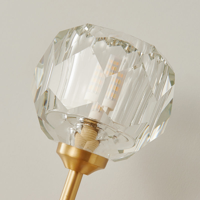 Luz de pared de metal moderna Globe Gold Wall Donce con cristal para sala de estar