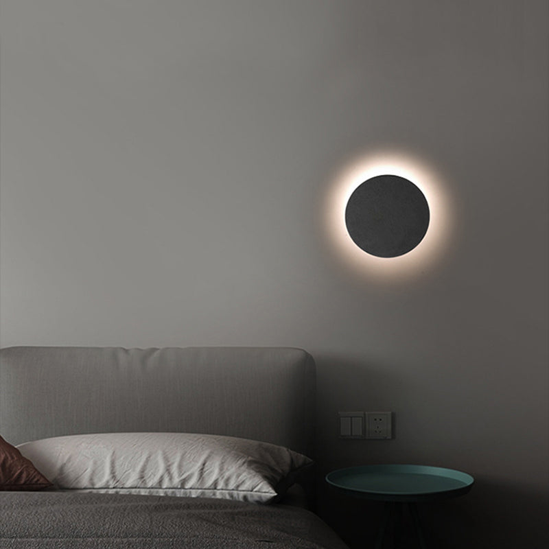 Luz de pared de cemento de estilo moderno aplique de pared redonda en gris para sala de estar