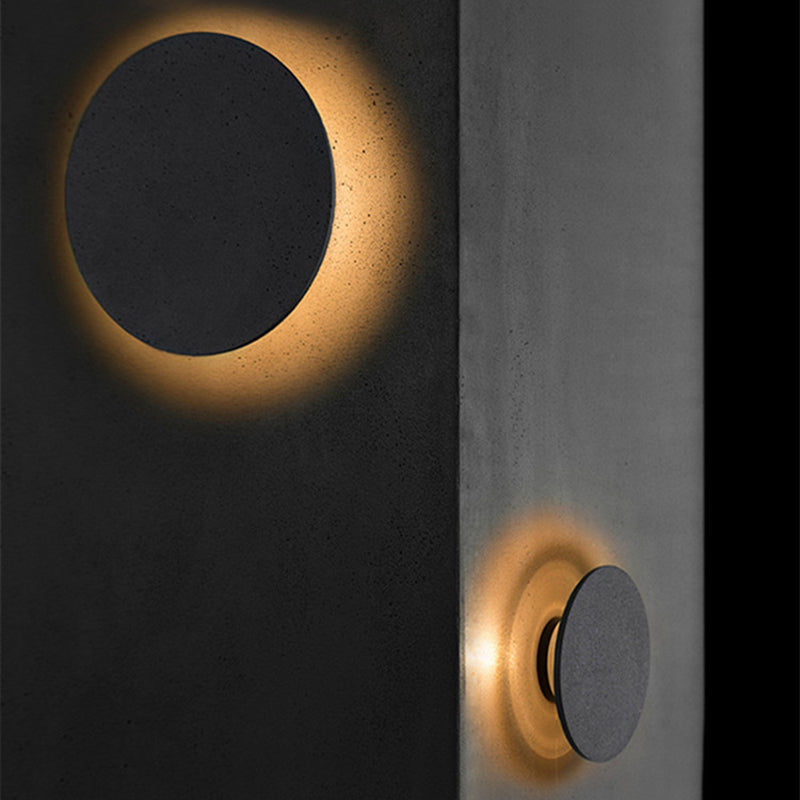 Luz de pared de cemento de estilo moderno aplique de pared redonda en gris para sala de estar