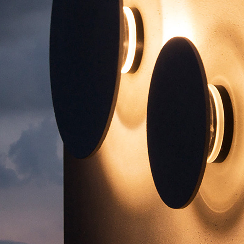 Luz de pared de cemento de estilo moderno aplique de pared redonda en gris para sala de estar