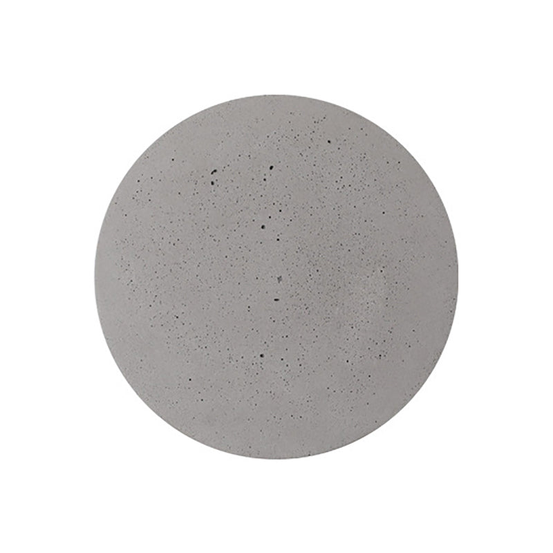 Luz de pared de cemento de estilo moderno aplique de pared redonda en gris para sala de estar